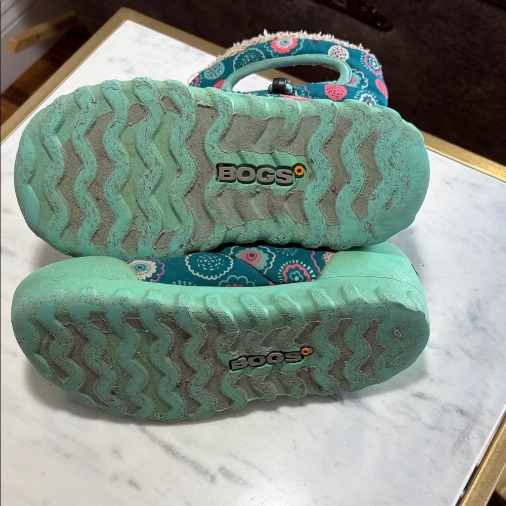 Bogs B-Moc Bullseye Toddler Winter Boots Teal Design -Sz 13
